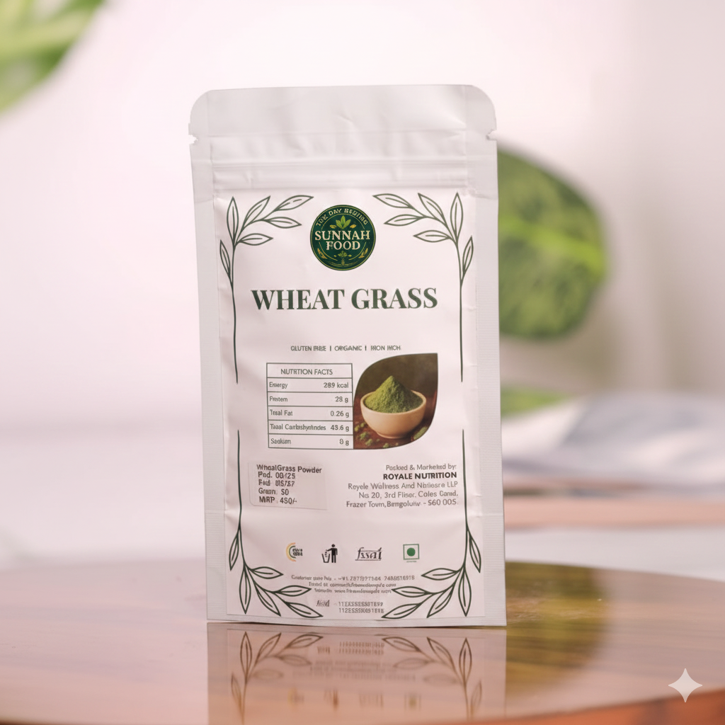 Organic wheat grass powder